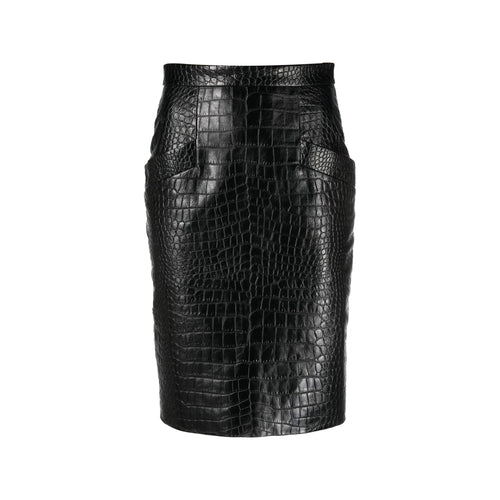 Saint Laurent Cocodrile Leather Skirt