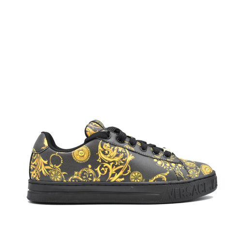 Versace Jeans Couture Printed Leather Sneakers