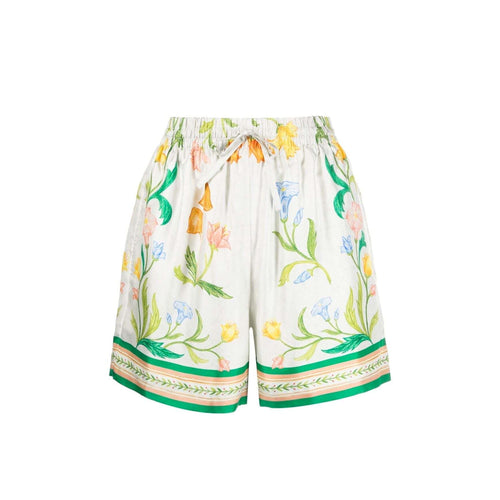 Casablanca Arche Fleurie Silk Shorts