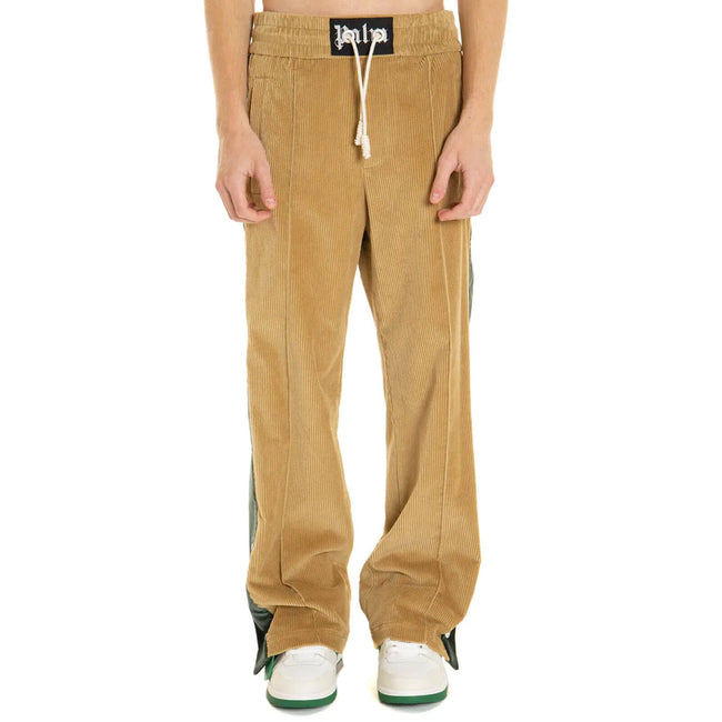 Palm Angels Ribbed Cotton And Wool Pants