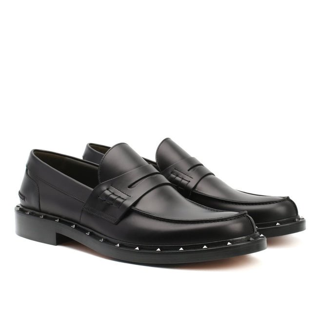 Valentino Leather Penny Loafers