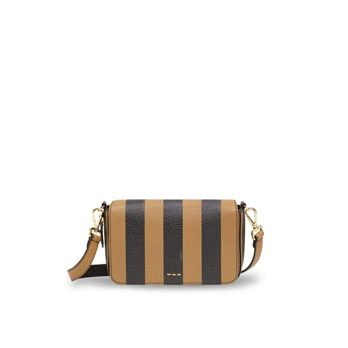 Fendi Striped Leather Shoulder Bag